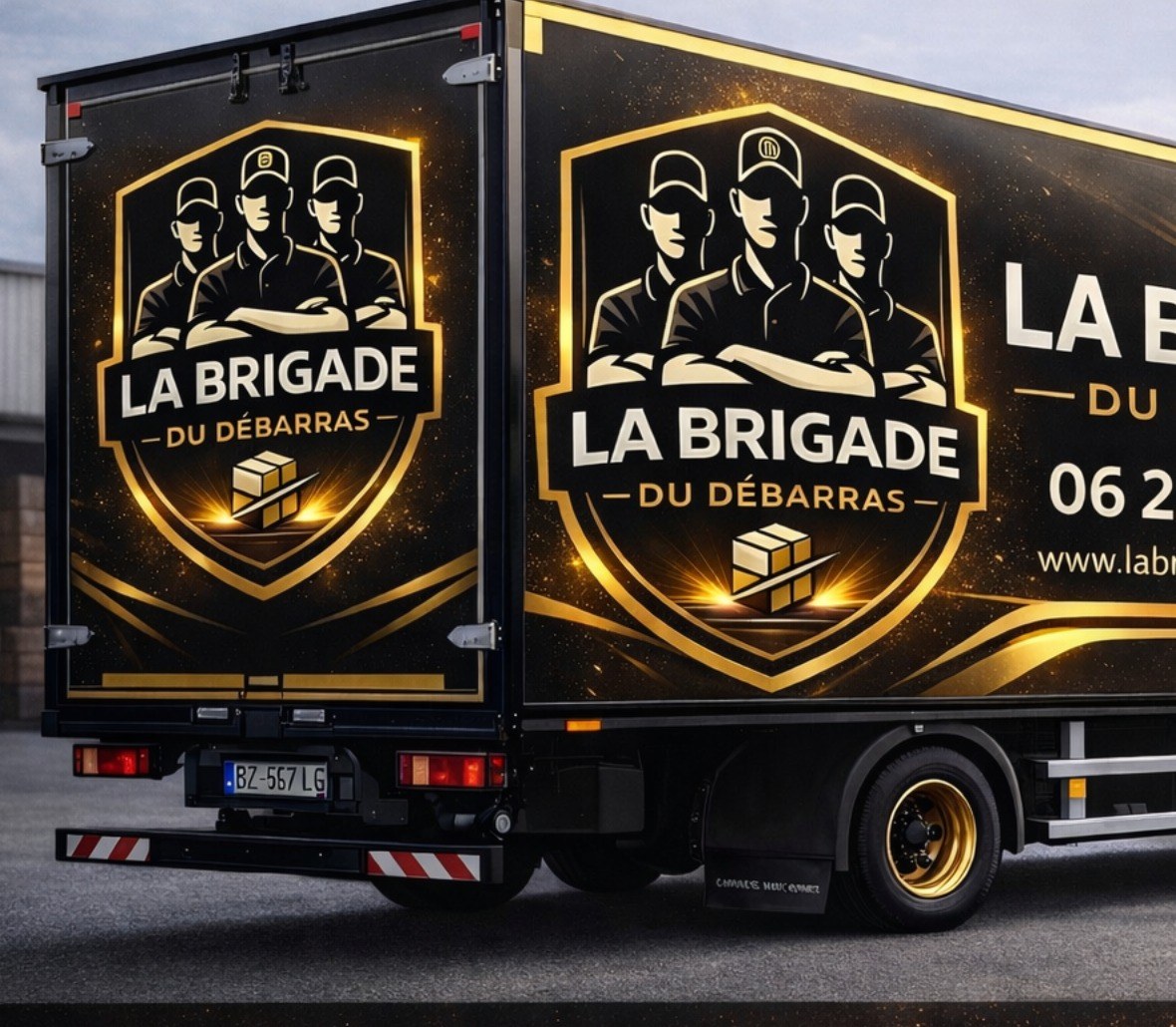 Detail du camion de La Brigade du Debarras
